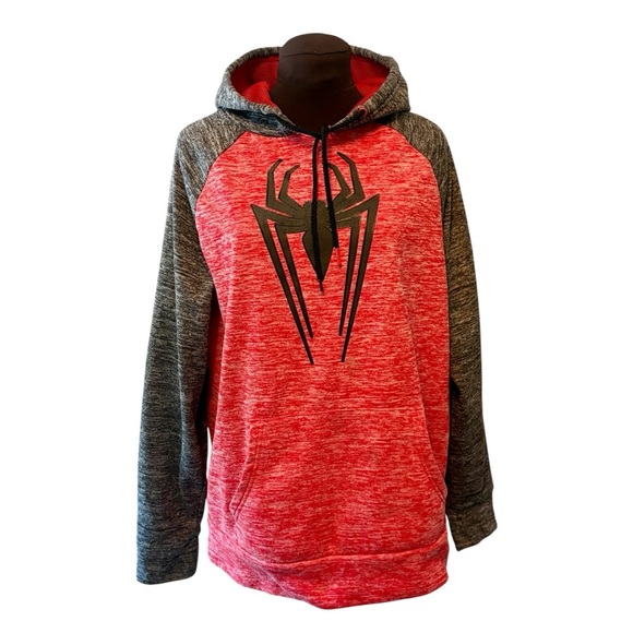 Marvel Spider-Man Pullover Gray & Red Hoodie, Mens size Large - Picture 2 of 16